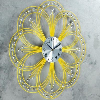 Часы настенные, серия: Ажур, "Сияющий цветок", d=60 см, микс
