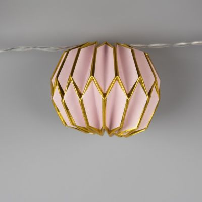 Гирлянда «Нить» 2 м с насадками «Розовый фонарик», IP20, прозрачная нить, 10 LED, свечение тёплое белое, AAх2