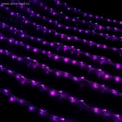 Гирлянда уличная "Дождь" (Ш:2 м,В:3 м., нить силикон, фиолетовый)