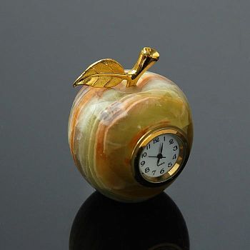 Часы «Яблоко», D=5 см, оникс
