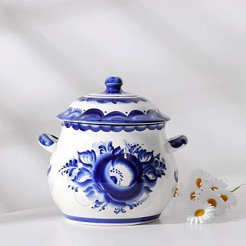 Кастрюля №2, 2,5л, 21х16 см, жаропрочный фарфор , сорт 3