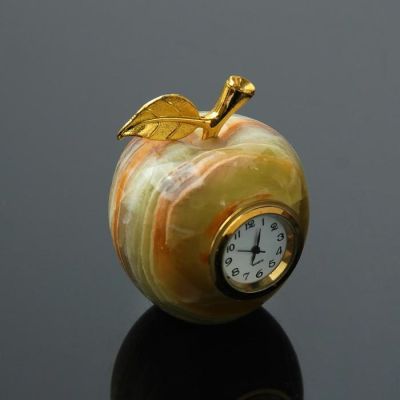 Часы «Яблоко», D=5 см, оникс