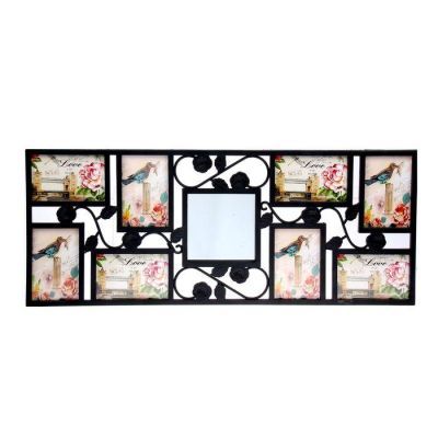 Фоторамка на 8 фото 10х15 см "Розы" чёрная
