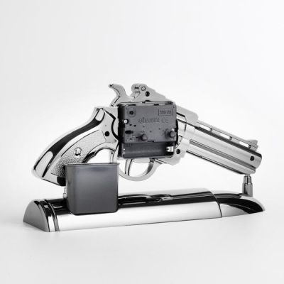 Часы-будильник "Пистолет", дискретный ход, 13 х 24 см, d циферблата=7 см