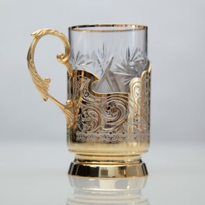 Чайный набор ГЕРБ РФ (подстаканник с блюдцем)