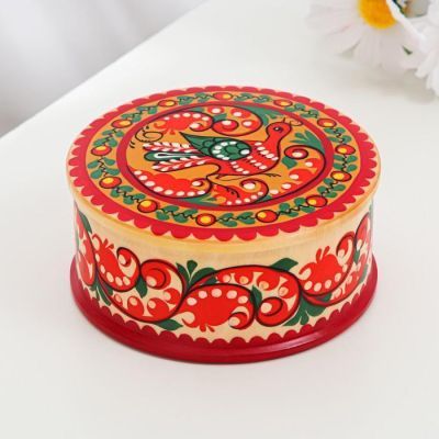 Шкатулка, 10,5×10,5х4,5 см, пучужская роспись