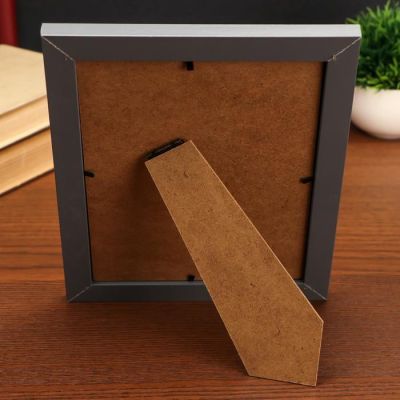 Фоторамка пластик 15х20 см "Серая с обрамлением из дерева" 24х19х1 см