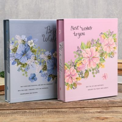 Фотоальбом на 200 фото 13х18 см "Цветочный" в коробке, сереб.обводка МИКС 29,5х23,5х5,5 см