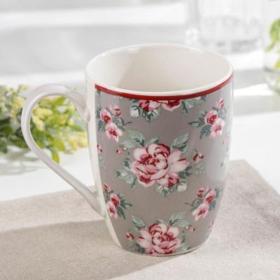 Кружка Доляна «Софи», 350 мл, 12×8,4×10,5 см, цвет серый