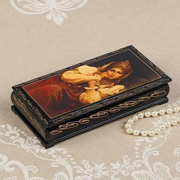 Шкатулка - купюрница «Русская красавица», 8,5×17 см, лаковая миниатюра