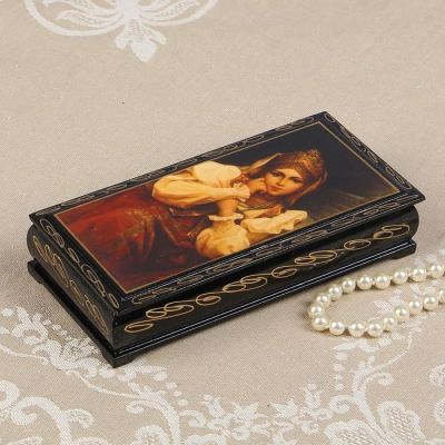 Шкатулка - купюрница «Русская красавица», 8,5×17 см, лаковая миниатюра