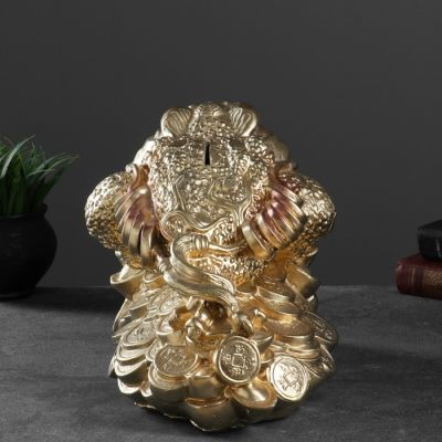 Копилка "Жаба на деньгах" большая 25х34х20см