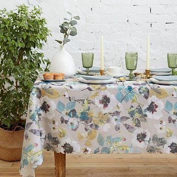 Скатерть Доляна Bloom 150*300 +/- 2 см, 100% п/э