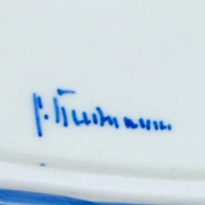 Сухарница "Батон", гжель, фарфор, 7х29 см