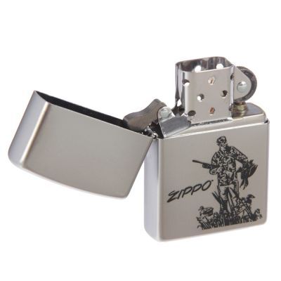 Зажигалка ZIPPO 205 Duck Hunting с покрытием Satin Chrome