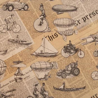 Бумага упаковочная крафтовая «Ретро газета», 70 × 100 см