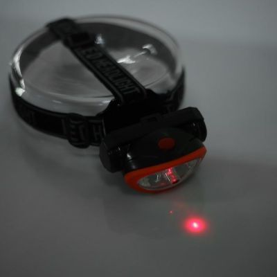 Фонарь налобный, 5 Вт, 1200 мАч, 120 лм, 2 режима, лазер, 5 х 6.5 см, микс