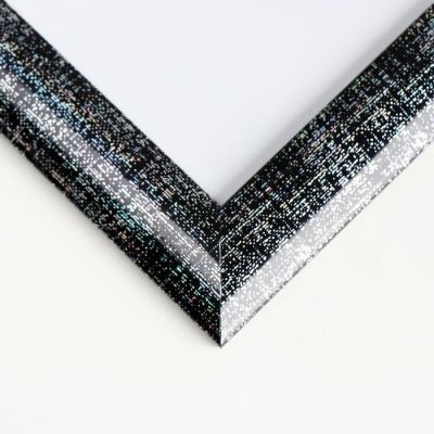 Фоторамка пластик 30х40 см "Серебряная патина на чёрном" 43х33 см