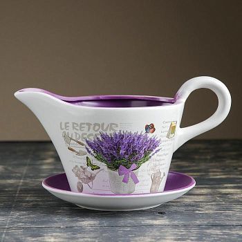 Горшок цветочный в форме кувшина "Лаванда" 29*17*13 см