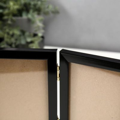 Фоторамка пластик 10х15 двойная-вертикаль, чёрный