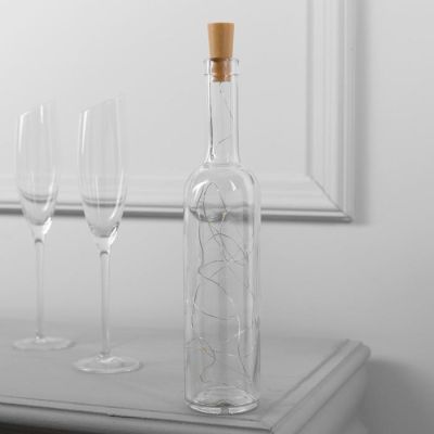 Гирлянда «Нить» 2 м роса с пробкой, IP20, серебристая нить, 20 LED, свечение тёплое белое, LR44х3