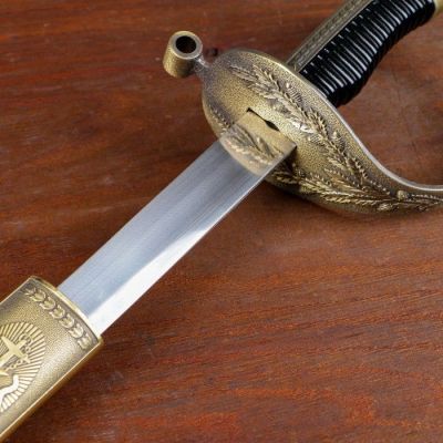 Сувенирная сабля, ножны черные с бронзой, клинок 77 см