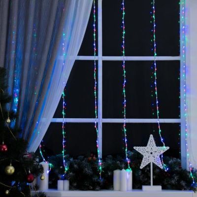 Гирлянда «Водопад» 2 × 1.5 м, IP20, прозрачная нить, 400 LED, свечение мульти, 8 режимов, 220 В
