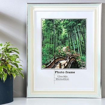 Фоторамка пластик 30х40 см "Светлая бирюза и сливки" 46,8х36,8х2 см