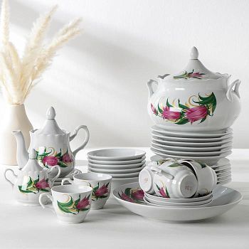 Набор столовой посуды «Идиллия. Колокольчики», 34 предмета