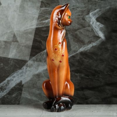 Копилка "Кошка Иден", покрытие глазурь, коричневая, 43 см, микс