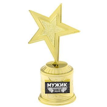 Фигура звезда литая «Настоящий мужик», 16,5 х 6,3 см