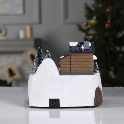 Светодиодная фигура «Поезд и снеговик» 20 × 20 × 16 см, полистоун, батарейки ААх3 (не в комплекте), USB, свечение тёплый белый