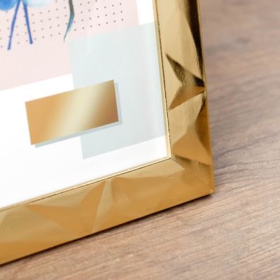 Фоторамка пластик 15х20 см "3D грани на золоте" 24х19х1 см