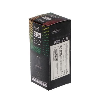 Лампа светодиодная Строб, прозрачная, Е27, 4LED, 3 Вт, 220 В, зеленое свечение