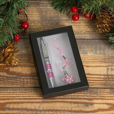 Набор подарочный 2в1 (ручка, брелок-подвеска) микс