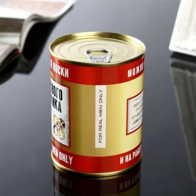 Носки в банке "Сурового мужика" (мужские, цвет черный)