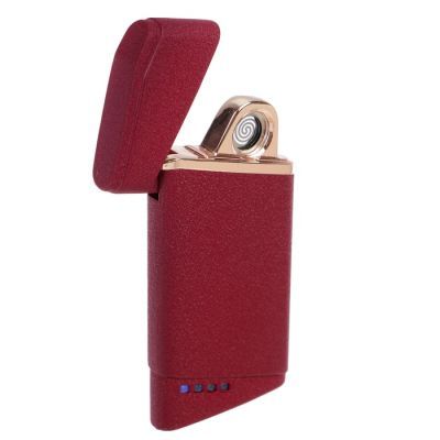 Зажигалка электронная в подарочной коробке, USB, спираль, лиловая матовая, 7.5х12 см