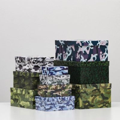 Набор коробок 10 в 1 "Милитари", 30,5 х 20 х 13 - 12 х 6,5 х 4 см