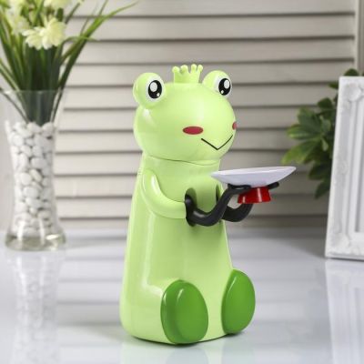 Копилка пластик для монет "Лягушка-зубастик" 2АА музыка 21,5х15х9,5 см