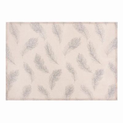 Салфетка "Перья" серебро 30*45см,100% п/э