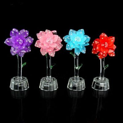 Сувенир "Цветочек со стразами" с подсветкой (6,5х12см)