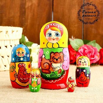 Матрёшка «Подворье», собачка, 5 кукольная, 15 см