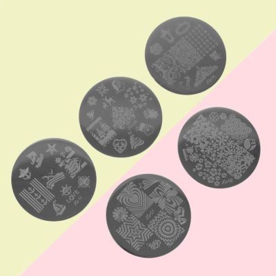 Диски для стемпинга металлические «Новогодние мечты», 5,5 см, 5 шт, рисунки МИКС