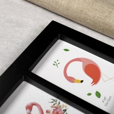 Фоторамка пластик на 8 фото 10х15 см+доска для записок 29х29см+буквы "Стиль" чёрная 35х74см