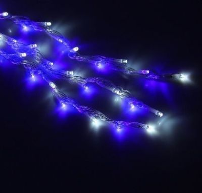 Гирлянда "Дождь" уличная УМС (Ш:2 м, В:3 м, LED 800 шт., нить силикон, бело-синий)