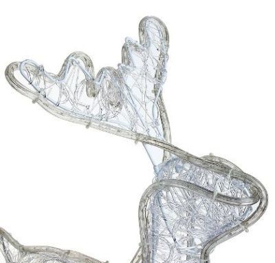 Фигура акрил. "Олень с санями" (Олень: 57х35х68 см, Сани: 53х23х31 см.)