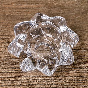 Подсвечник стекло на 1 свечу "Цветок" прозрачный 4,2х9х9 см