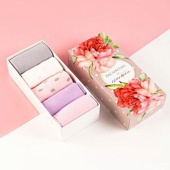 Набор женских носков KAFTAN "Расцветай“ 5 пар, р. 36-39 (23-25 см)