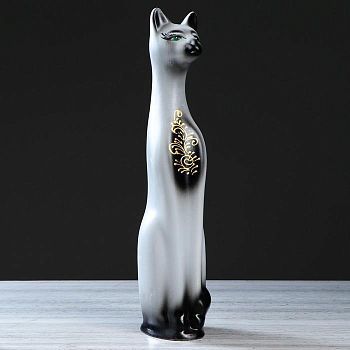 Копилка "Кот Энди", покрытие акрил, серая, 48 см, микс