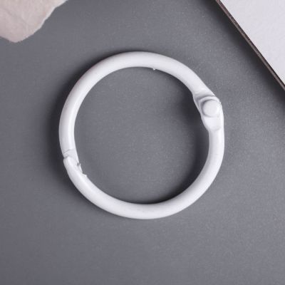 Кольца для творчества (для фотоальбомов) "Белое" набор 6 шт d=3 см